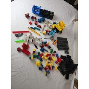Mixed Lot Lego, Duplo, Mega Bloks, Tupperware Vehicles, Assorted Pieces 1.9 lbs